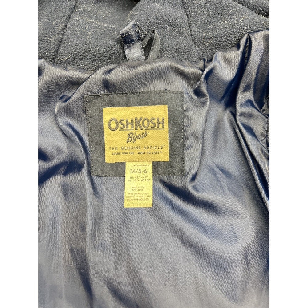 OshKosh B'gosh Winter Jacket Girls Coat Size 5/6 Cute!! Blue Pink Retro Stripes - Picture 7 of 13